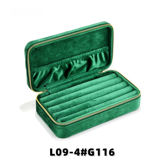 Travel Velvet Ring Box | Portable Zipper Small Jewelry Organizer Gift Box for Women