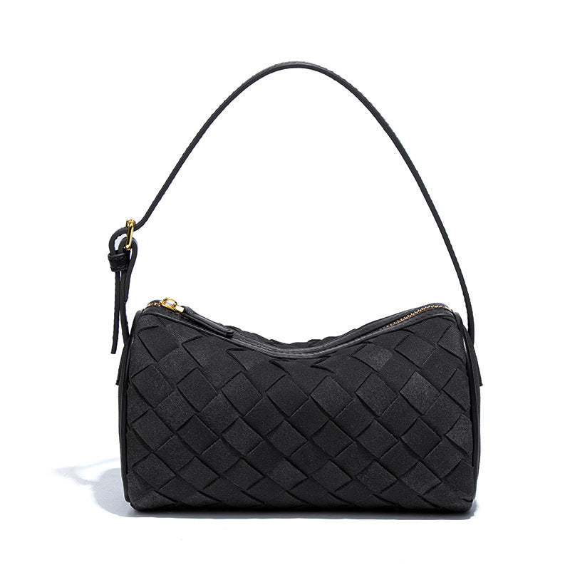 Faux Suede Woven Hobo Bag | Detachable Long Strap Mini Shoulder Crossbody Bag