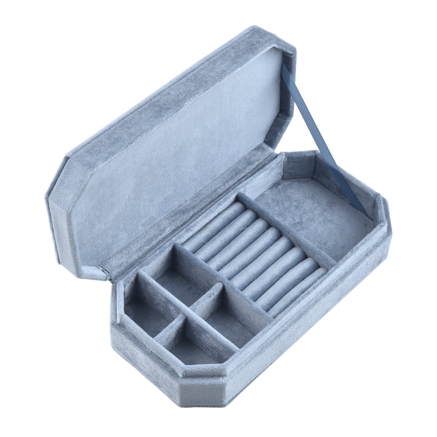 Velvet Travel Jewelry Box | Compact Small Portable Jewellery Storage Case for Rings Earrings Women