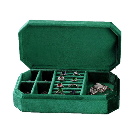 Velvet Travel Jewelry Box | Compact Small Portable Jewellery Storage Case for Rings Earrings Women