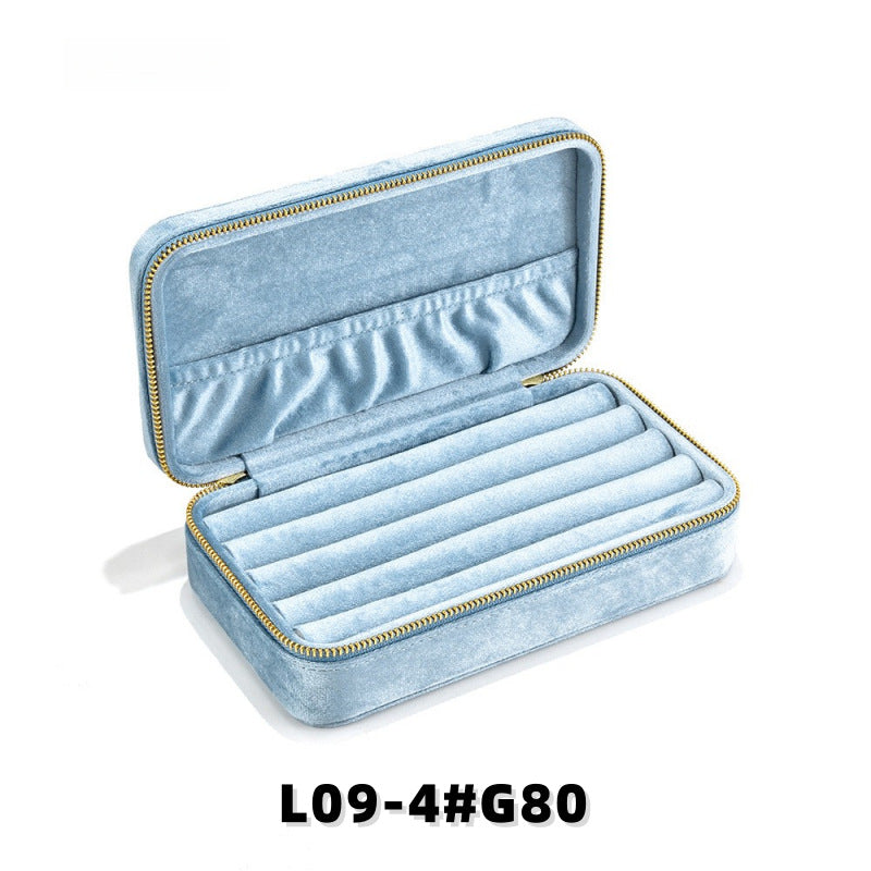 Travel Velvet Ring Box | Portable Zipper Small Jewelry Organizer Gift Box for Women