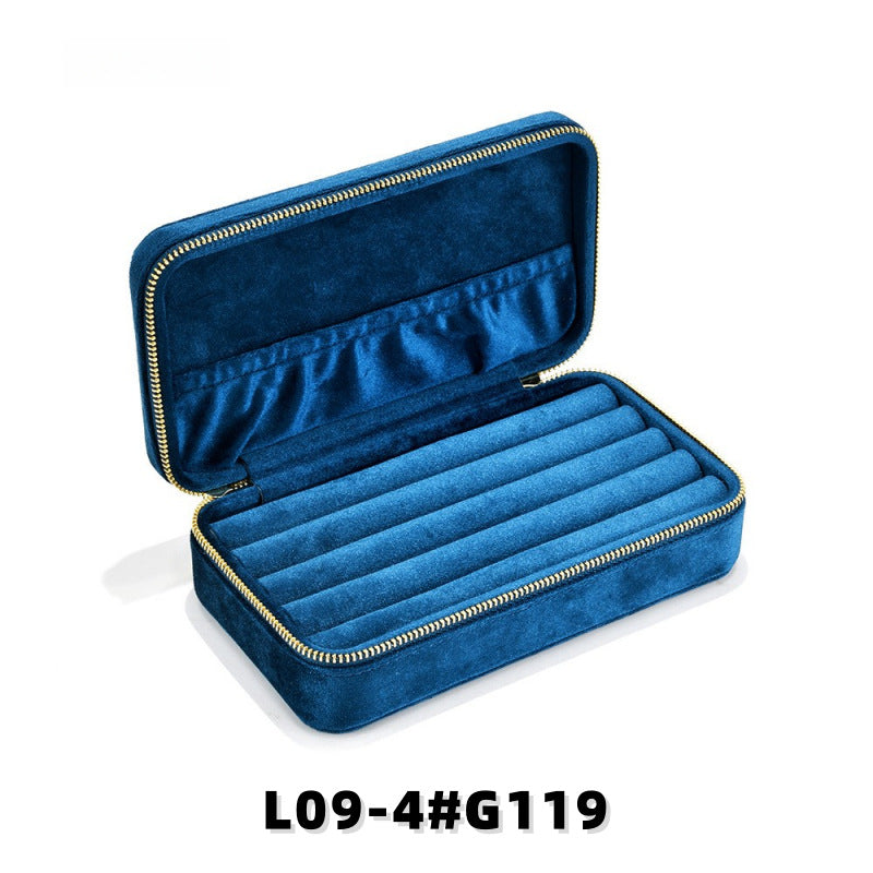 Travel Velvet Ring Box | Portable Zipper Small Jewelry Organizer Gift Box for Women