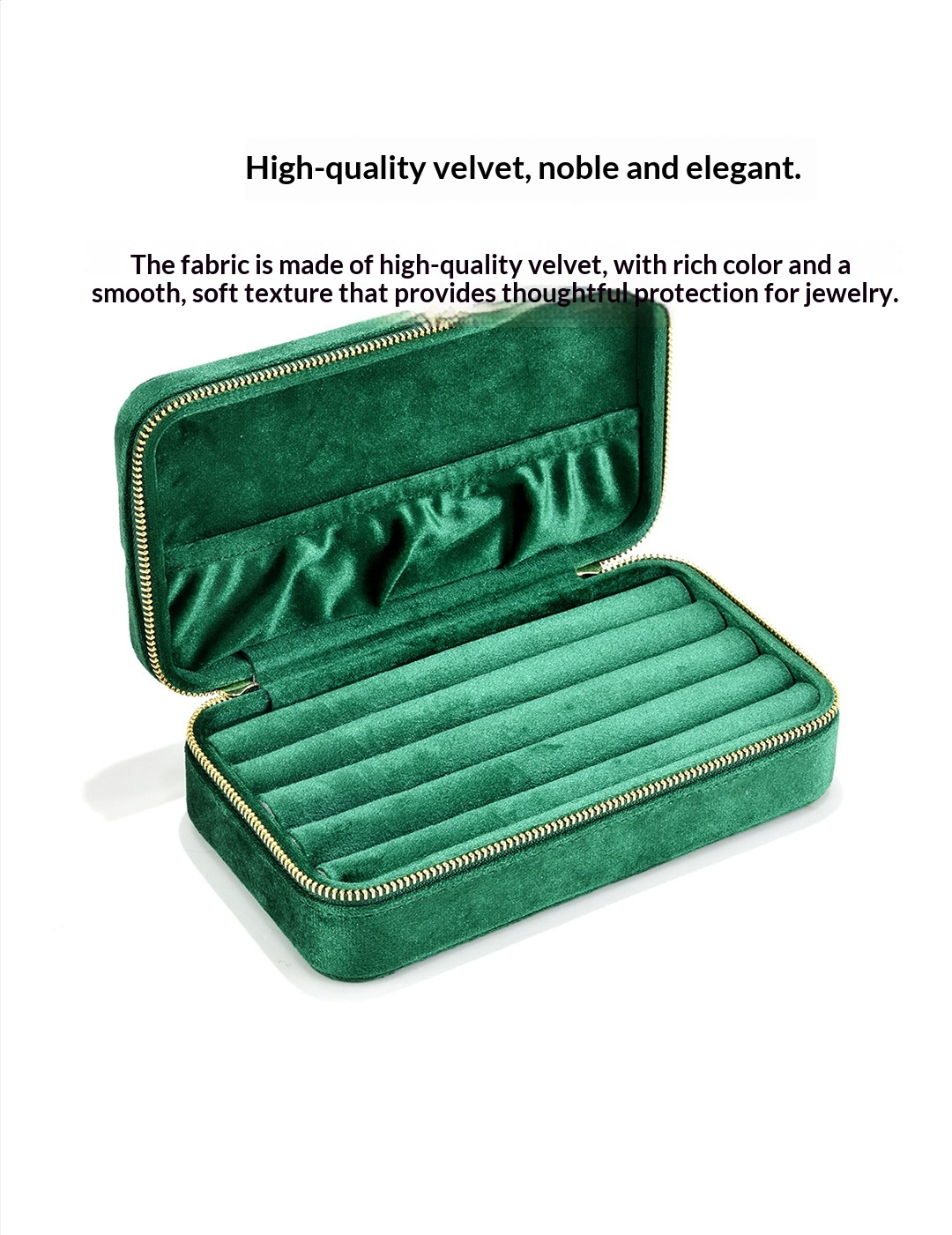 Travel Velvet Ring Box | Portable Zipper Small Jewelry Organizer Gift Box for Women