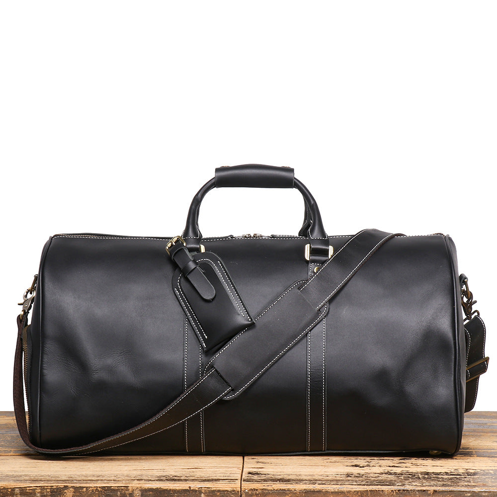 Vintage Series Full Grain Cowhide Leather Weekender Duffle Bag | Men Travel Bag with Shoe Compartment