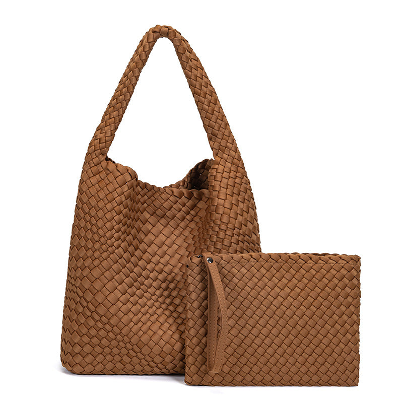 Woven Bag for Women, Neoprene Tote Bag Large Summer Beach Travel Handbag