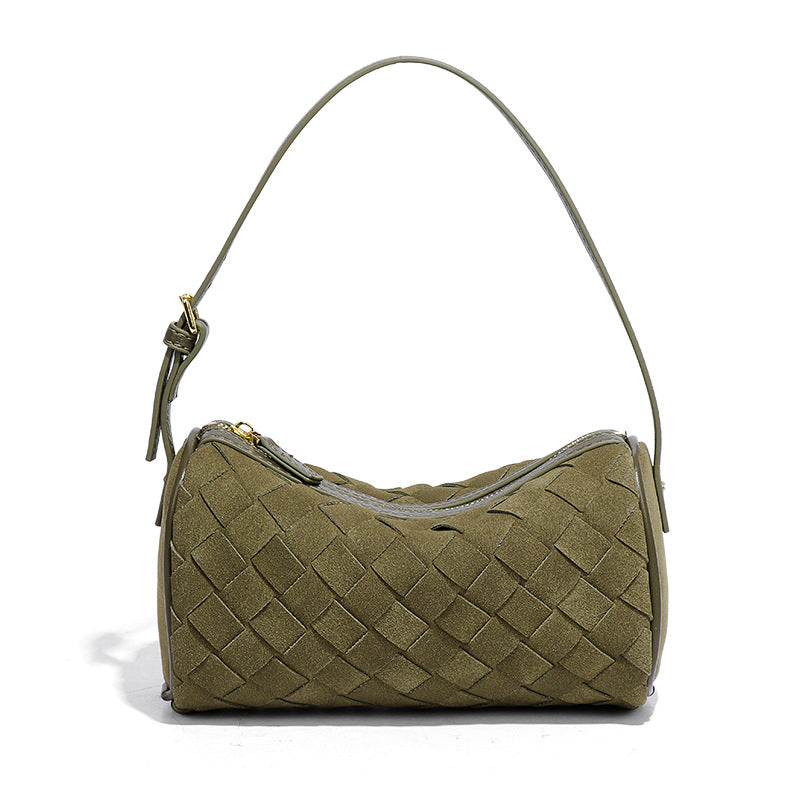 Faux Suede Woven Hobo Bag | Detachable Long Strap Mini Shoulder Crossbody Bag