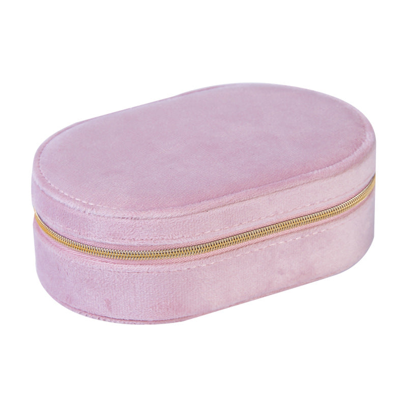 Oval Velvet Travel Jewelry Box | Portable Jewelry Organizer for Rings, Necklaces, Earrings