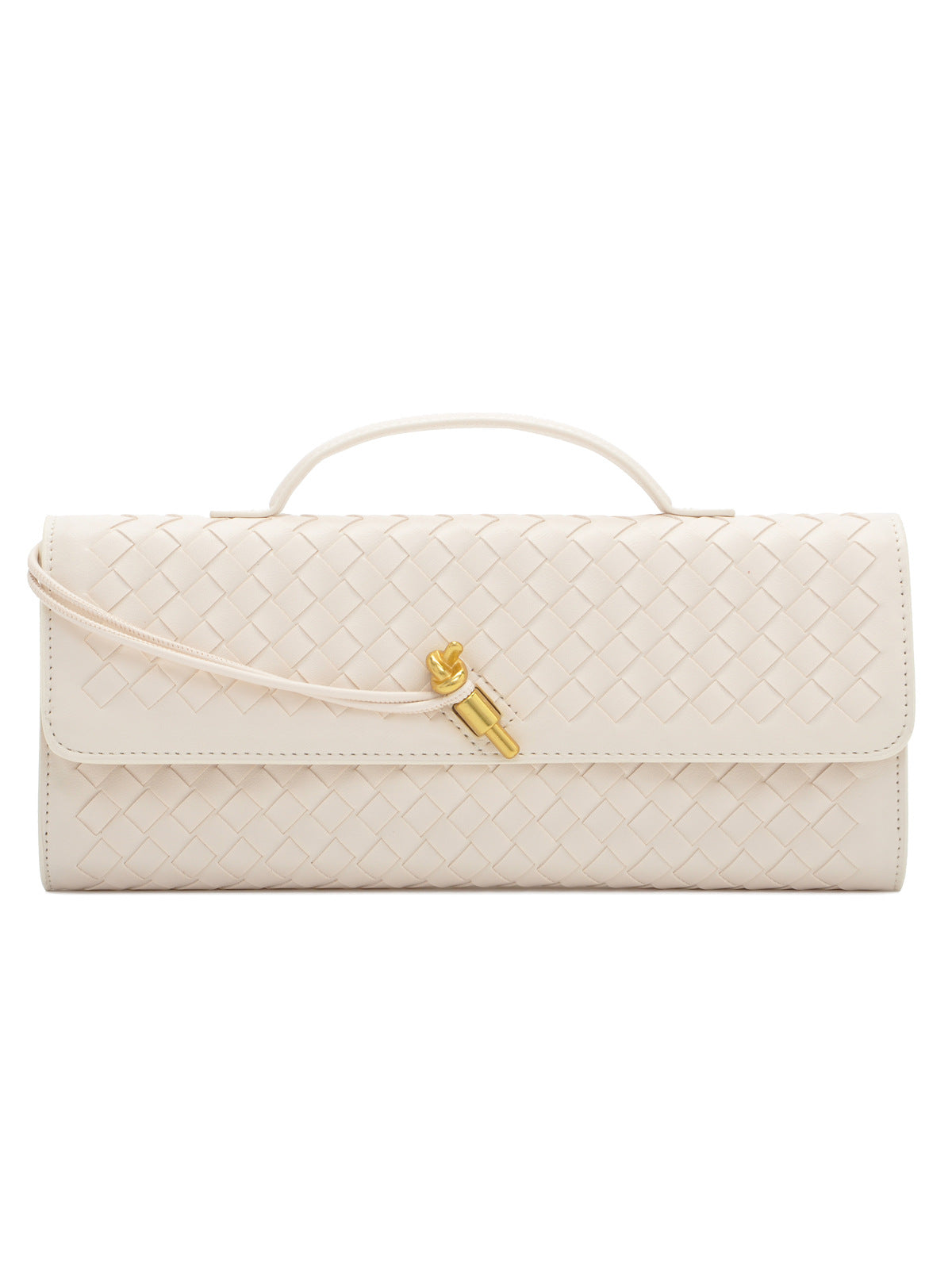 Versatile PU Leather Woven Bag Top Handle Crossbody Clutch Purse