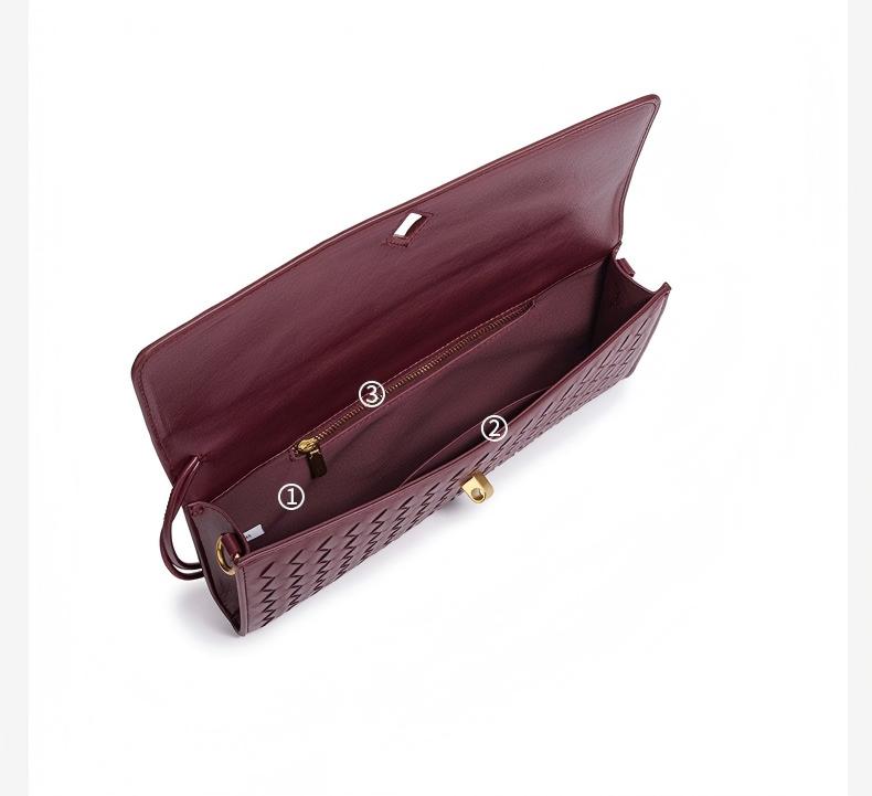 Versatile PU Leather Woven Bag Top Handle Crossbody Clutch Purse