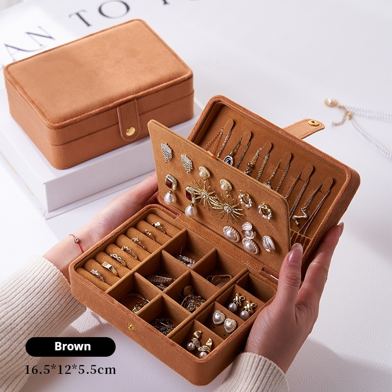 Velvet Jewelry Box Double Layer Jewelry Organizer