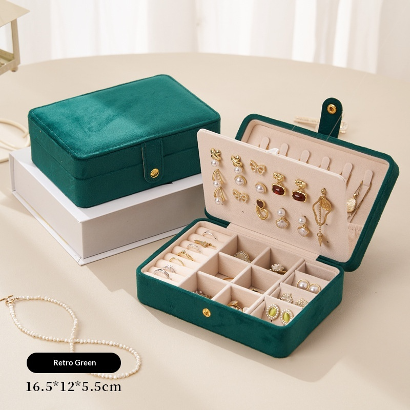 Velvet Jewelry Box Double Layer Jewelry Organizer