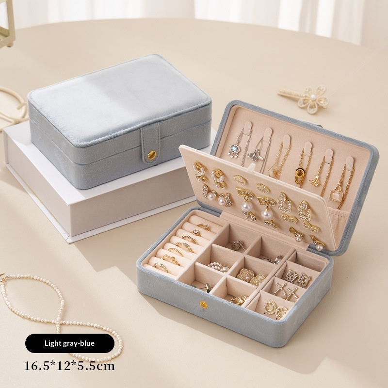Velvet Jewelry Box Double Layer Jewelry Organizer