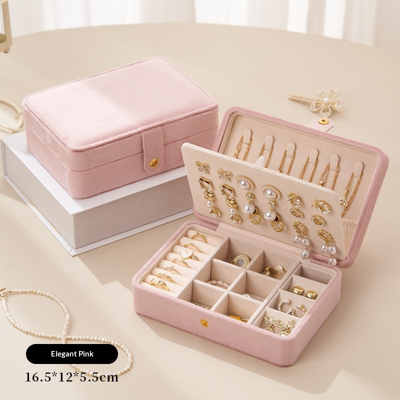 Velvet Jewelry Box Double Layer Jewelry Organizer